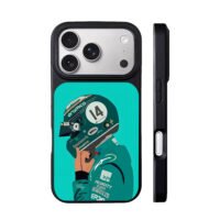Alonso 14 F1 Race Helmet Art iPhone 17 Pro Max Black Case