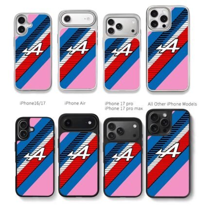 Alpine F1 racing stripe logo Chris Brown Phone Case Black Electroplated Silver For Iphone 11 To 17