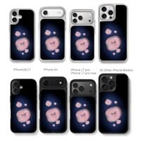 Alpine F1 Team pink bubble design Chris Brown Phone Case Black Electroplated Silver For Iphone 11 To 17