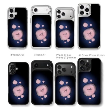 Alpine F1 Team pink bubble design Chris Brown Phone Case Black Electroplated Silver For Iphone 11 To 17