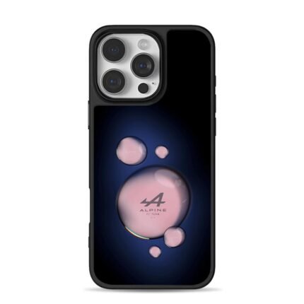 Alpine F1 Team pink bubble design iPhone 16 Pro Max Black Case