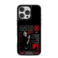 Ameri rapper red black graphic Phone Case for iPhone 11-17 & Samsung Galaxy S24-S26