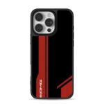 AMG black red racing stripes iPhone 16 Pro Max Black Case