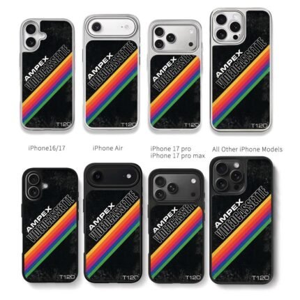 Ampex Videocassette T120 rainbow Chris Brown Phone Case Black Electroplated Silver For Iphone 11 To 17