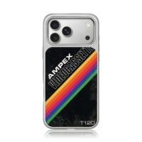 Ampex Videocassette T120 rainbow iPhone 17 Pro Max Electroplated Silver Case1