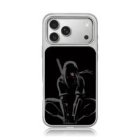 Anbu Itachi Uchiha with katana iPhone 17 Pro Max Electroplated Silver Case1