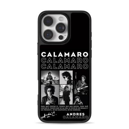 Andres Calamaro photo collage iPhone 16 Pro Max Black Case