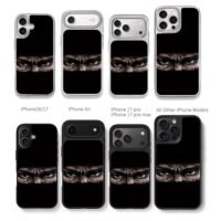 Angry hooded ninja masked eyes Chris Brown Phone Case Black Electroplated Silver For Iphone 11 To 17
