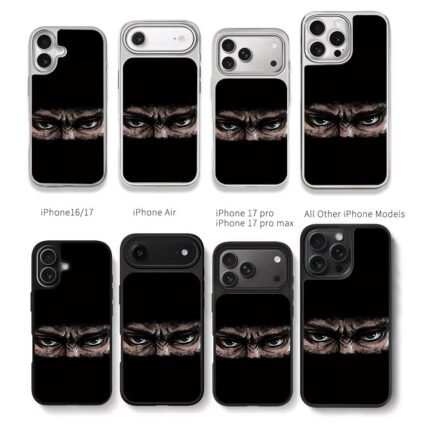 Angry hooded ninja masked eyes Chris Brown Phone Case Black Electroplated Silver For Iphone 11 To 17