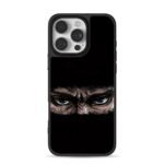 Angry hooded ninja masked eyes iPhone 16 Pro Max Black Case