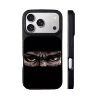Angry hooded ninja masked eyes iPhone 17 Pro Max Black Case