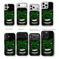 Angry Marvel Hulk pixel grid face Chris Brown Phone Case Black Electroplated Silver For Iphone 11 To 17