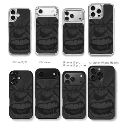Angry Monochrome Marvel Hulk Chris Brown Phone Case Black Electroplated Silver For Iphone 11 To 17