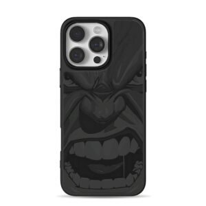 Angry Monochrome Marvel Hulk iPhone 16 Pro Max Black Case