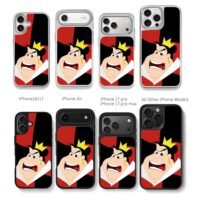 Angry Queen of Hearts Disney Chris Brown Phone Case Black Electroplated Silver For Iphone 11 To 17