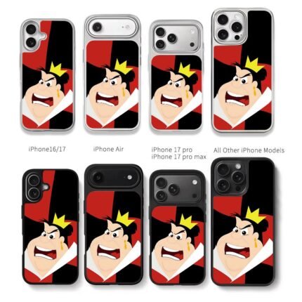 Angry Queen of Hearts Disney Chris Brown Phone Case Black Electroplated Silver For Iphone 11 To 17