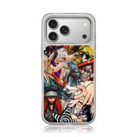 Anime character graffiti art iPhone 17 Pro Max Electroplated Silver Case1