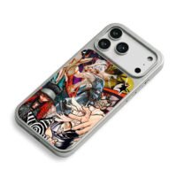 Anime character graffiti art iPhone 17 Pro Max Electroplated Silver Case2