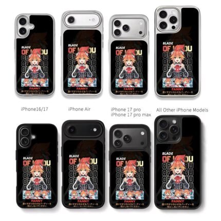 Anime Fanny Blade of Kibou art Chris Brown Phone Case Black Electroplated Silver For Iphone 11 To 17