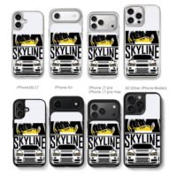 Anime girl and Skyline JDM car Chris Brown Phone Case Black Electroplated Silver For Iphone 11 To 17