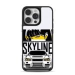 Anime girl and Skyline JDM car iPhone 16 Pro Max Black Case