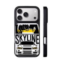 Anime girl and Skyline JDM car iPhone 17 Pro Max Black Case