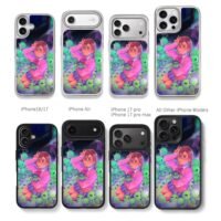 Anime girl green alien plush Chris Brown Phone Case Black Electroplated Silver For Iphone 11 To 17