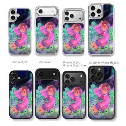 Anime girl green alien plush Chris Brown Phone Case Black Electroplated Silver For Iphone 11 To 17
