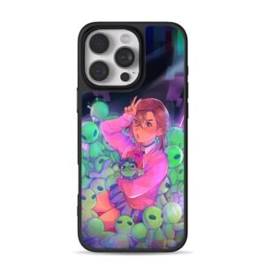Anime girl green alien plush iPhone 16 Pro Max Black Case