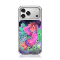 Anime girl green alien plush iPhone 17 Pro Max Electroplated Silver Case1