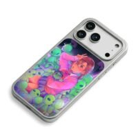 Anime girl green alien plush iPhone 17 Pro Max Electroplated Silver Case2