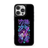 Anime girl neon sword kanji iPhone 16 Pro Max Black Case