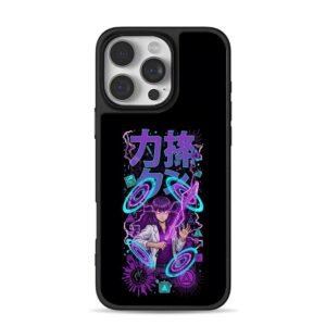 Anime girl neon sword kanji iPhone 16 Pro Max Black Case