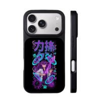Anime girl neon sword kanji iPhone 17 Pro Max Black Case