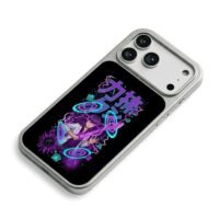 Anime girl neon sword kanji iPhone 17 Pro Max Electroplated Silver Case2