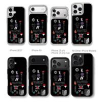 Anime logos OP Naruto L Goku Chris Brown Phone Case Black Electroplated Silver For Iphone 11 To 17
