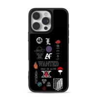 Anime logos OP Naruto L Goku iPhone 16 Pro Max Black Case