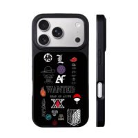 Anime logos OP Naruto L Goku iPhone 17 Pro Max Black Case
