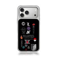 Anime logos OP Naruto L Goku iPhone 17 Pro Max Electroplated Silver Case1