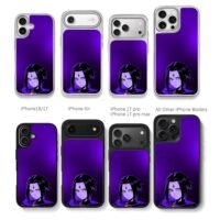 Anime Raven girl on purple Chris Brown Phone Case Black Electroplated Silver For Iphone 11 To 17
