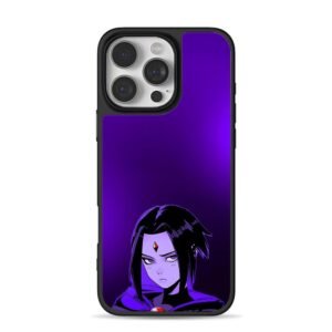 Anime Raven girl on purple iPhone 16 Pro Max Black Case