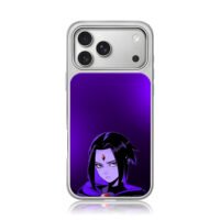 Anime Raven girl on purple iPhone 17 Pro Max Electroplated Silver Case1