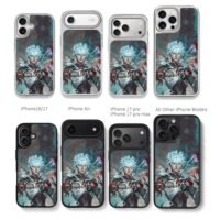Anime silver red eyes warrior Chris Brown Phone Case Black Electroplated Silver For Iphone 11 To 17