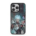 Anime silver red eyes warrior iPhone 16 Pro Max Black Case