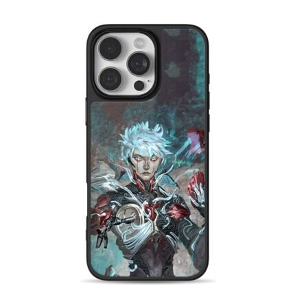 Anime silver red eyes warrior iPhone 16 Pro Max Black Case