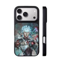 Anime silver red eyes warrior iPhone 17 Pro Max Black Case