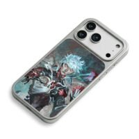 Anime silver red eyes warrior iPhone 17 Pro Max Electroplated Silver Case2