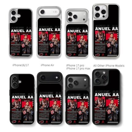Anuel AA hip hop rapper art Chris Brown Phone Case Black Electroplated Silver For Iphone 11 To 17