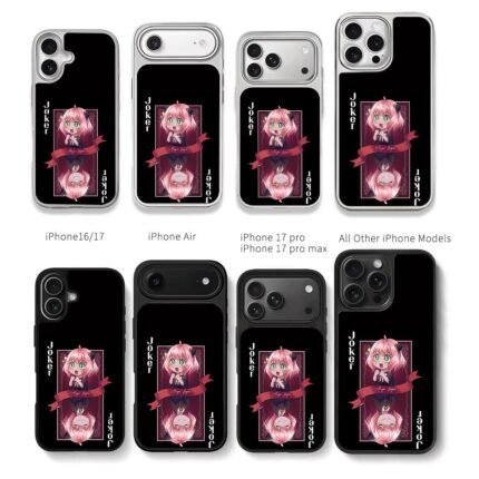 Anya Forger Joker playing card Chris Brown Phone Case Black Electroplated Silver For Iphone 11 To 17