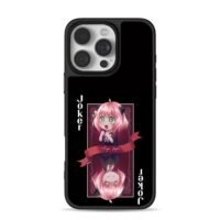 Anya Forger Joker playing card iPhone 16 Pro Max Black Case